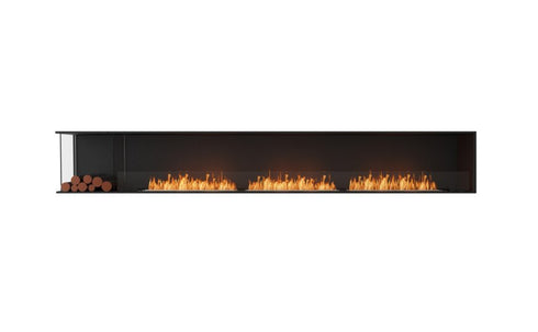 Ecosmart Fire Flex 140LC.BXL Left Corner Fireplace Insert - Black Finish / Stainless Steel Burner - ESF.FX.140LC.BXL